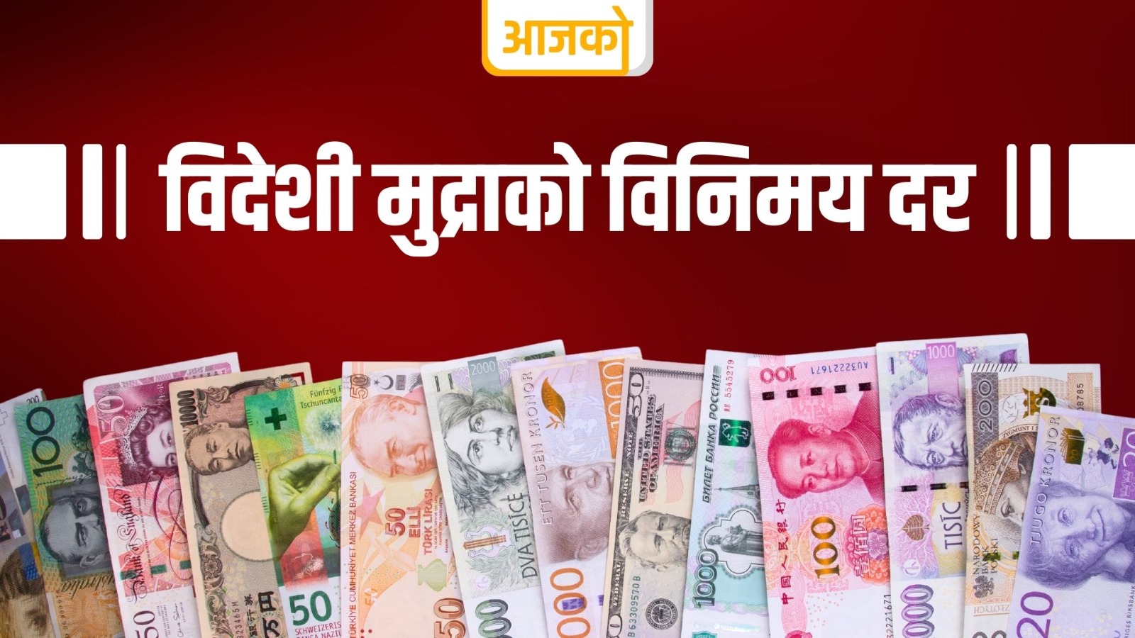 यस्तो छ आजका लागि तय भएको विदेशी मुद्राको विनिमयदर